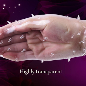 Anillo Extensor de Pene de Goma Elástica de Alta Calidad, Funda Transparente con Púas y Cristales <span class=keywords><strong>para</strong></span> <span class=keywords><strong>Hombre</strong></span> - Product Image 2