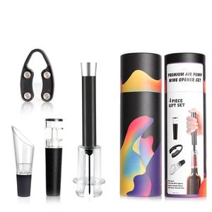 Ensemble cadeau d'outils à vin 4 pièces : <span class=keywords><strong>bouchon</strong></span> sous vide, coupe-capsule, <span class=keywords><strong>tire</strong></span>-<span class=keywords><strong>bouchon</strong></span> efficace, ouvre-bouteille à pompe à air pour vin - Product Image 5