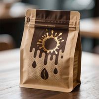Pochette Doypack personnalisée de 12 oz, imprimée en héliogravure, à huit soudures latérales, étanche à l'humidité, avec fermeture éclair, conception de logo couleur personnalisée, qualité alimentaire