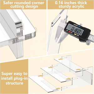 Support d'affichage en acrylique transparent écologique détachable à deux niveaux pour cosmétiques, parfums, desserts, boîtes mystères et figurines - Product Image 5