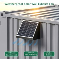 Ventilateur de ventilation solaire pour abri, extracteur de chaleur mural en acier inoxydable pour espace de travail mobile/bureau/boutiques conteneurs