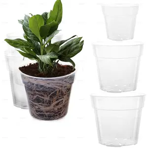 Grosir Pot bunga anggrek transparan plastik awet Pot tanaman plastik Pot bunga Phalaenopsis