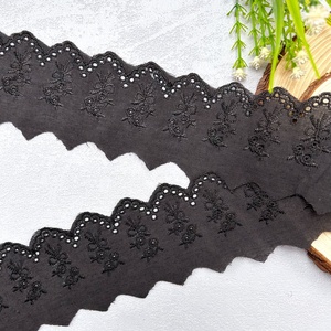 Ribete de encaje de algodón bordado al por mayor, <span class=keywords><strong>cinta</strong></span> festoneada <span class=keywords><strong>para</strong></span> ropa de bebé, vestidos, costura y manualidades DIY - Product Image 3