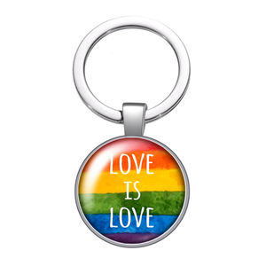 Hoge Kwaliteit Custom Gay Pride Regenboog Vlag Sleutelhanger Metalen Legering Felle Kleur Glazen Koepel Stijlvolle Lesbische Lgbt Pride Sleutelhanger Gay - Product Image 5