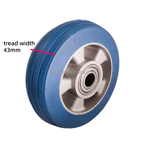 कारखाने प्रत्यक्ष बिक्री 6x2 भारी शुल्क एल्यूमीनियम कोर उच्च तापमान प्रतिरोधी नीले रबर पहियों ठोस ट्रॉली कैस्टर - Product Image 4