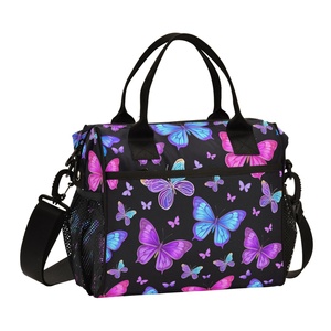 Butterfly Design Customs Portable Large Capacity Lunch Bags Multi-Pocket Tote Picnic Insulated Waterproof Cooler Bag - Product Image 1
