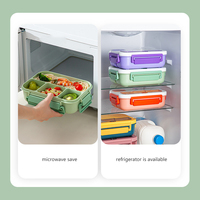 Boîte à lunch bento mignonne et étanche avec plateau amovible et boîtes de rangement en plastique de 1300 ml