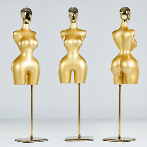 Mannequin <span class=keywords><strong>Femme</strong></span> Doré Petite Taille Corps en Plastique Proéminent pour Présentoir de Magasin de Vêtements - Product Image 1