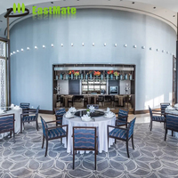 Ensemble Table et Chaises de Salle à Manger Haut de Gamme, Durable, Moderne, Minimaliste, en Métal et Bois, pour Hôtel, Buffet, Restaurant, Salon, 8 Places, Vente en Gros Usine