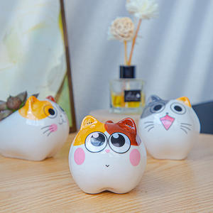 Macetas de Cerámica Pequeñas con Diseño Personalizado de Gatos, Forma de Dibujos Animados, para Plantas Suculentas, Macetas de Flores - Product Image 2