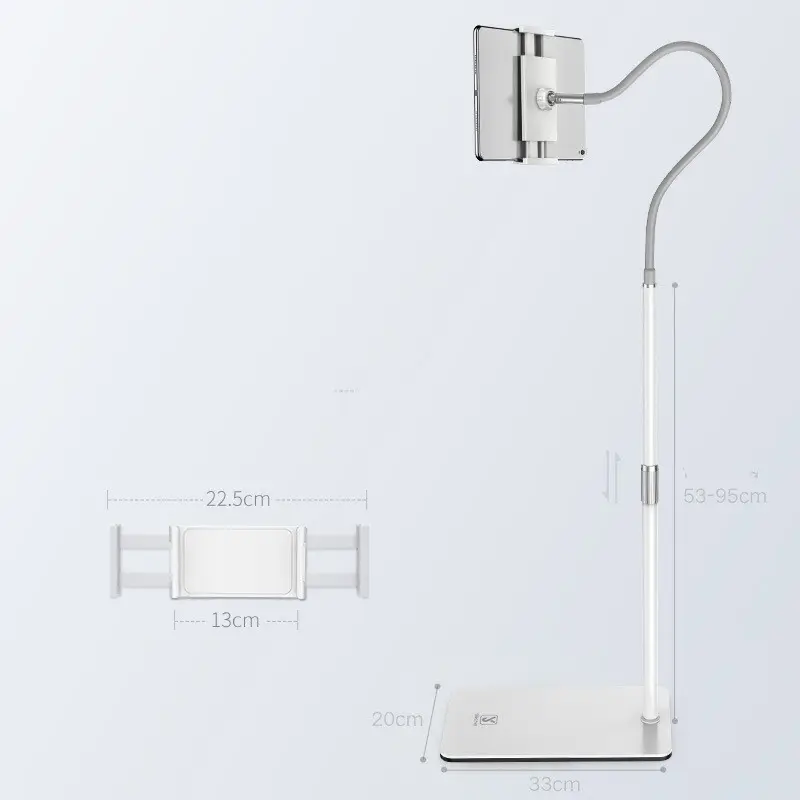 2023レストラン注文スタンドeメニューキオスク用の新しいデザインのiPadホルダーサポート用伸縮式タブレットホルダー4-13.5インチ