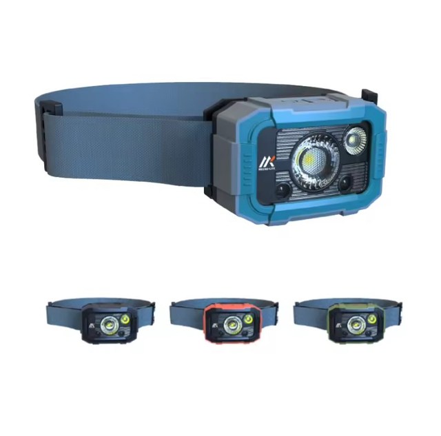 500LM USB Rechargeable Rubber Plastic Headlamp IPX6 Sensor Flashlight with Type C Port for Hiking