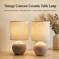 Lampe de table en céramique moderne avec abat-jour en tissu, style nordique, lampe de chevet, lumière nocturne, 220V E27 LED, télécommande tactile, décoration intérieure, chambre à coucher, hôtel