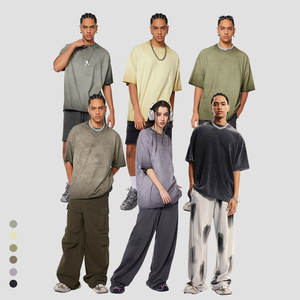 Camiseta personalizada con lavado ácido para hombre, ropa de calle, hip hop, 100% camisetas de algodón con logotipo, camiseta vintage de gran tamaño personalizada - Product Image 4