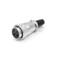 Connecteur circulaire métallique étanche Weipu WS32J4TQ à 4 broches, câble droit, fiche aviation femelle TQ
