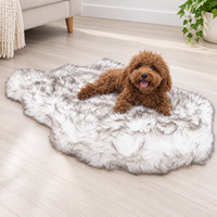 Yangyangpet Tapis-lit pour chien en fausse fourrure, mousse ordinaire, lavable