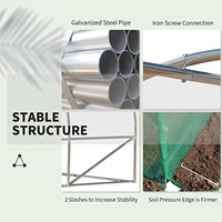 Serre de jardin moderne robuste 6x2x2m, tunnel en polyéthylène extérieur de grande taille, facile à assembler, structure en acier galvanisé, maille en PE