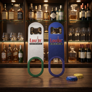 Cadeau promotionnel en métal aluminium Lovin Barware, forme plate, impression offset, couleur bleu-vert - Product Image 3
