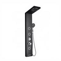 Système de robinet de douche thermostatique mural en acier inoxydable avec jet de pluie, hydromassage, jet de massage doux, finition céramique brossée