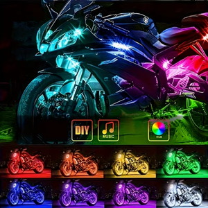 สำหรับ<span class=keywords><strong>มอ</strong></span>เตอร์ไซค์ <span class=keywords><strong>ไฟ</strong></span>ตกแต่งรอบตัวรถ แถบไฟสี RGBW ควบคุมผ่านแอพ รีโมทคอนโทรล <span class=keywords><strong>ไฟ</strong></span>สร้างบรรยากาศ 6 in 1 พร้อมสาย DC USB - Product Image 4