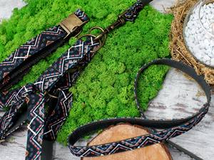 Harnais personnalisé, cuir et laisse ensemble, tribal aztèque, concepteur de motifs, harnais pour chien réglable - Product Image 5
