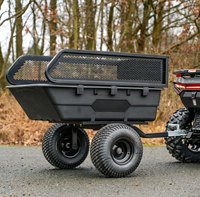 Chariot utilitaire tout-terrain à roues pneumatiques, remorque pour VTT, capacité 1100 lb, 10 pieds cubes, plateau moulé par compression