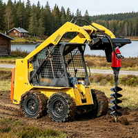 Accessoire de tarière pour mini-excavatrice et chargeuse compacte avec moteur pour l'installation de poteaux de clôture et le forage de terre