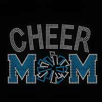 Transferts thermocollants personnalisés en strass pour T-shirt – Motifs « Cheer Mom »