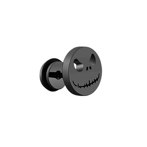 Skeleton <b>Stud</b> Earrings <b>Titanium</b> Steel Black Silver Gold Round Men's Fashion Jewelry - Product Image 4