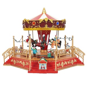 मेलोडी हॉट बिक्री बड़े आकार के नोएल के नेतृत्व में चमकदार रोज़ी कार्उसेल ने संगीत बॉक्स प्लास्टिक के साथ क्रिसमस की सजावट - Product Image 4