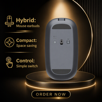 Souris sans fil 2-en-1 avec étui de charge intégré et écouteurs portables – Accessoire informatique