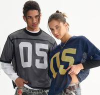 Individuelles Logo Mesh-Trikot Siebdruck 260G Jersey T-Shirt Boxy Streetwear Fußball-Trikot T-Shirts