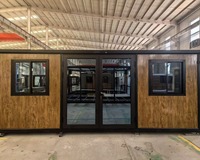 Maison conteneur pliable de style ferme, double aile extensible de 700 mm de large, respirante, en panneaux d'acier EPS préfabriqués