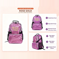 Sac à dos de cheerleading personnalisé pour étudiantes, avec paillettes, sublimé, pour équipes de cheerleading, sacs de sport pour les filles