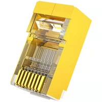 Connecteur Ethernet RJ45 blindé 8 broches GLGW, fiche mâle 8P8C STP FTP Cat5e Cat6, alliage de cuivre plaqué or, haute conductivité, durable