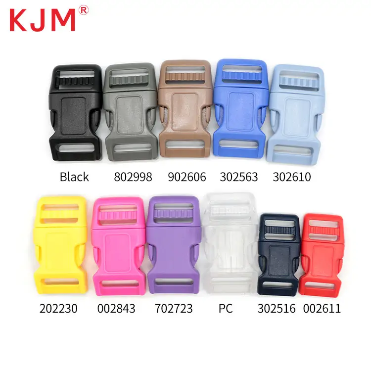 Pet Products Accessories Customized Colorful Heavy Duty Curve Buckle Dog Harness Side Release Plastic Dog Collar Buckle