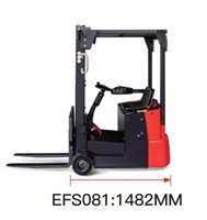 YCMG 800kg 3-Rad Elektro-Gabelstapler 0,8 Tonnen Kompakter Gegengewichtsstapler CE-Zertifiziert für Zwischengeschosse & Kleine Lagerhallen