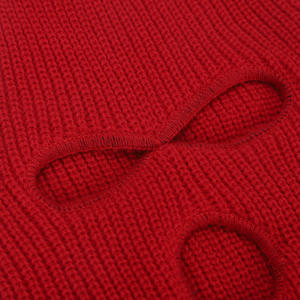 HKB0001 Benutzer definierte Frauen Männer 100% Acryl Günstige Winter mütze Radfahren Sturmhaube Strick filter Voll gesichts abdeckung 3 Löcher Hut eine <span class=keywords><strong>Ski</strong></span> maske - Product Image 4