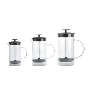 Hete Verkoop Glazen Koffiezetapparaat Franse Pers Filter Kan Thee Maker Staal Glas Cafetiere