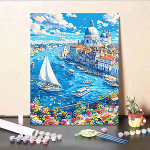 A granel Diy pintura acrílica arte paisaje escena pintura <span class=keywords><strong>para</strong></span> adultos por números Kits colecciones - Product Image 1
