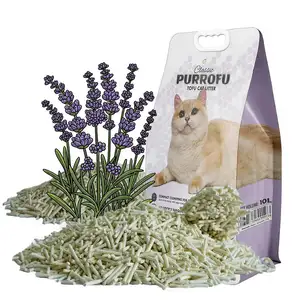 Purrofu Brand Flushable Tofu Arena 10L /4.6KG Exclusive Odor Seal Tofu Cat Litter Cat Sand With Green Tea Scent