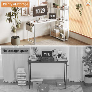 47 pouces en forme de L ordinateur <span class=keywords><strong>bureau</strong></span> de jeu en bois matière plastique étagère de rangement pour <span class=keywords><strong>bureau</strong></span> à domicile salon coin <span class=keywords><strong>bureau</strong></span> Design - Product Image 6