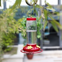 Mini mangeoires pour colibris de jardin en plastique rouge mignon, petit colibri suspendu en plein air