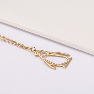 Myshape moda chapado en oro de acero inoxidable ajustable gargantilla cadena pingüino <span class=keywords><strong>Animal</strong></span> colgante collar para niños y mujeres - Product Image 3