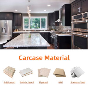 <span class=keywords><strong>Isole</strong></span> personalizzate progetta <span class=keywords><strong>turchia</strong></span> marmo nero a forma di l sistema di sospensione a basso prezzo set di mobili da cucina modulari in legno - Product Image 3