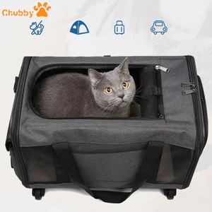 Valise de transport pour animaux de compagnie, imperméable, avec roues amovibles, respirante, pliable, grande capacité, fermeture éclair - Product Image 4