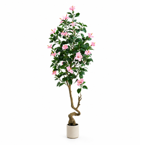 ดอกชบาประดิษฐ์ทำจากพลาสติกเป็นมิตรต่อสิ่งแวดล้อม - Product Image 6