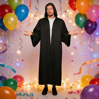 Costume de Robe Noire à Capuche pour Adulte, Homologué CE CPC UKCA, Idéal pour Halloween, Cosplay, Fêtes, Théâtre, Jeux de Rôle, Films et Séries TV – Fournisseur Fabricant