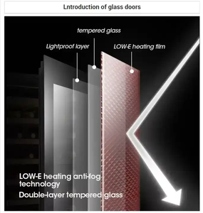 Réfrigérateur à vin encastrable en acier inoxydable avec gaz R600a, capacité de 96 L, zone unique, 25 bouteilles - Product Image 6
