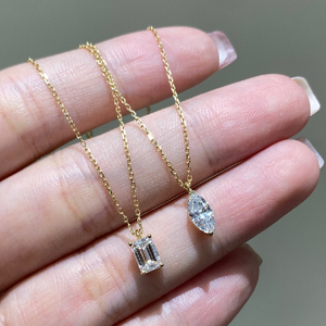 पैक्क्सिमा गहने पेशेवर कस्टम 0.53ct एराल्ड कट लैब-विकसित हीरे के साथ इगी सिरेमिक महिला हार - Product Image 3